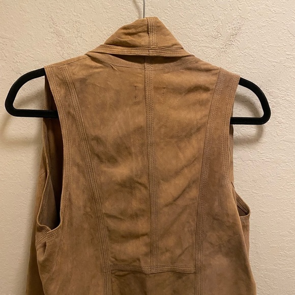 Torn by Ronny Kobo Brown Sienna Suede Leather Open Vest Size M NEW - Picture 7 of 11